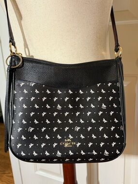 Coach Black Crossbody with Ivory Butterfly Print